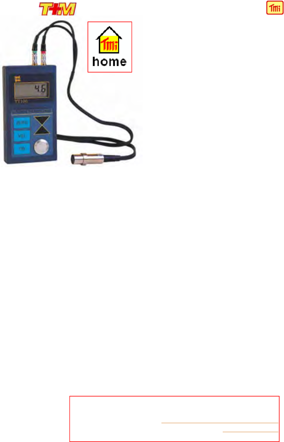Time TT100 Ultrasonic Thickness Gauge