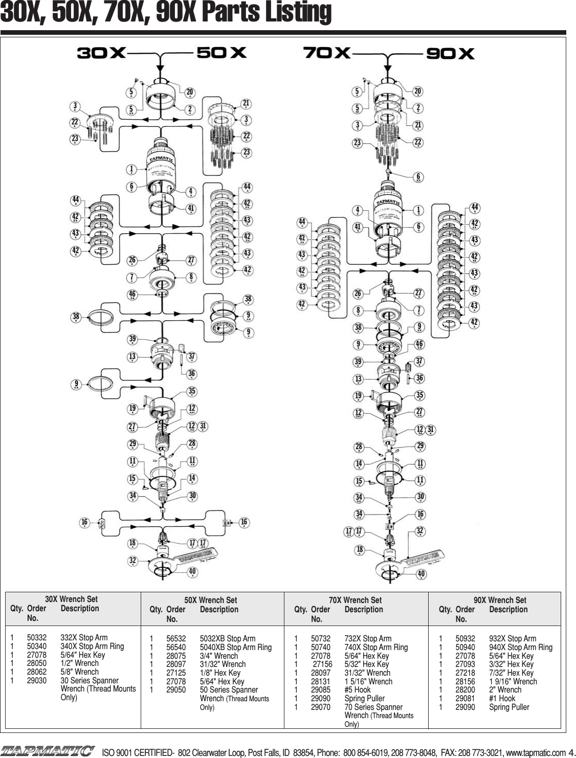 Page 4 of 6 - X Op Inst 9-03 Tapmatic-30x-50x-70x-Manual-Parts-List