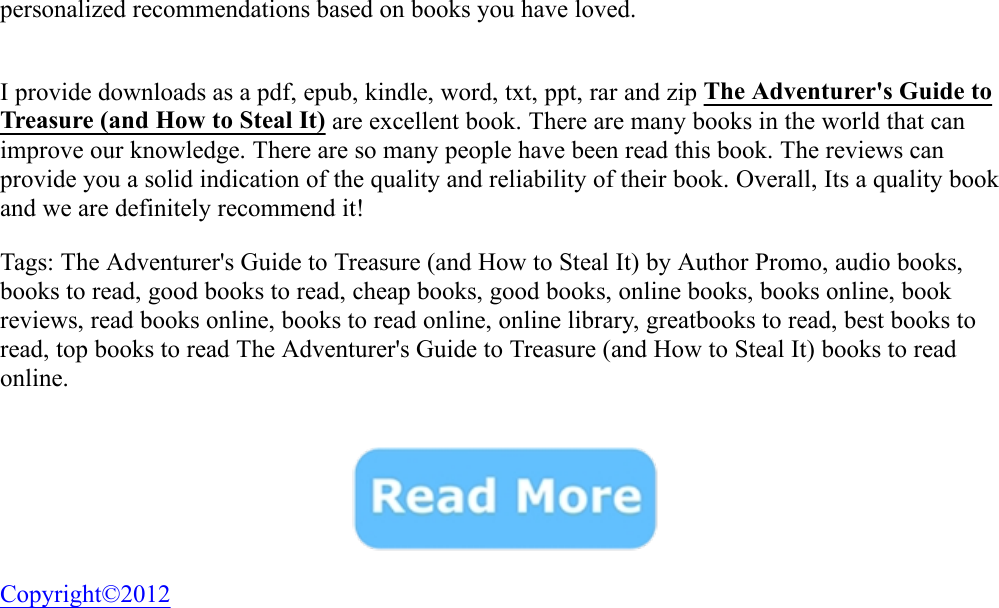 Page 2 of 2 - The Adventurer's Guide To Treasure (and How Steal It) - Wade Albert White Promo Book  The-Adventurers-Guide-to-Treasure-and-How-to-Steal-It