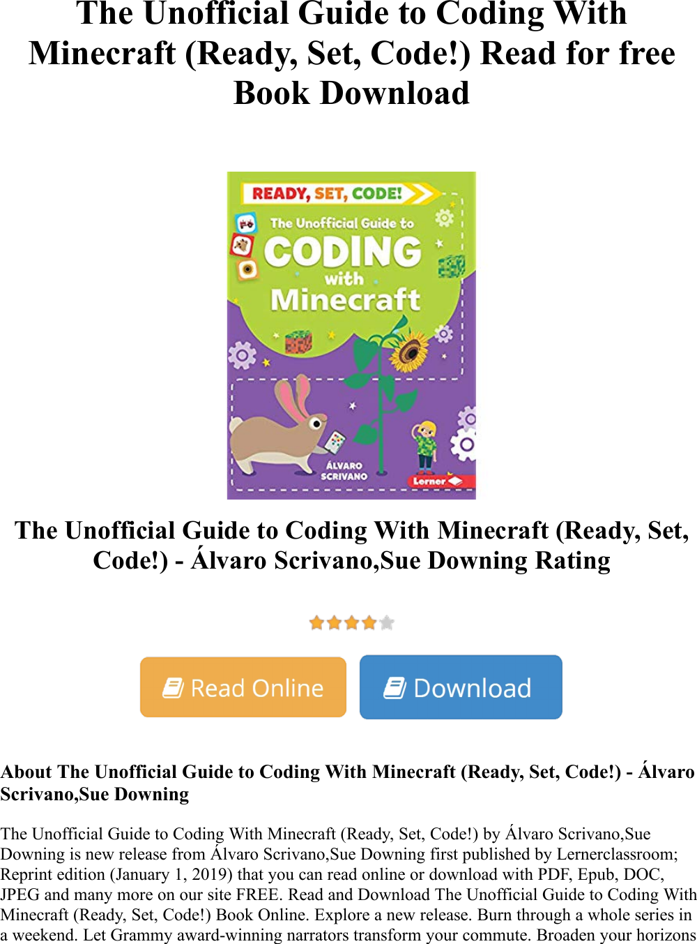 Page 1 of 2 - The Unofficial Guide To Coding With Minecraft (Ready, Set, Code!) - Álvaro Scrivano,Sue Downing Read For Free Book  The-Unofficial-Guide-to-Coding-With-Minecraft-Ready-Set-Code