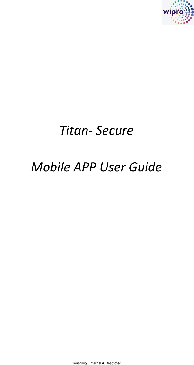Page 1 of 8 - High Level Design Titan-Secure-Mobile-App-User-Guide-.1.0