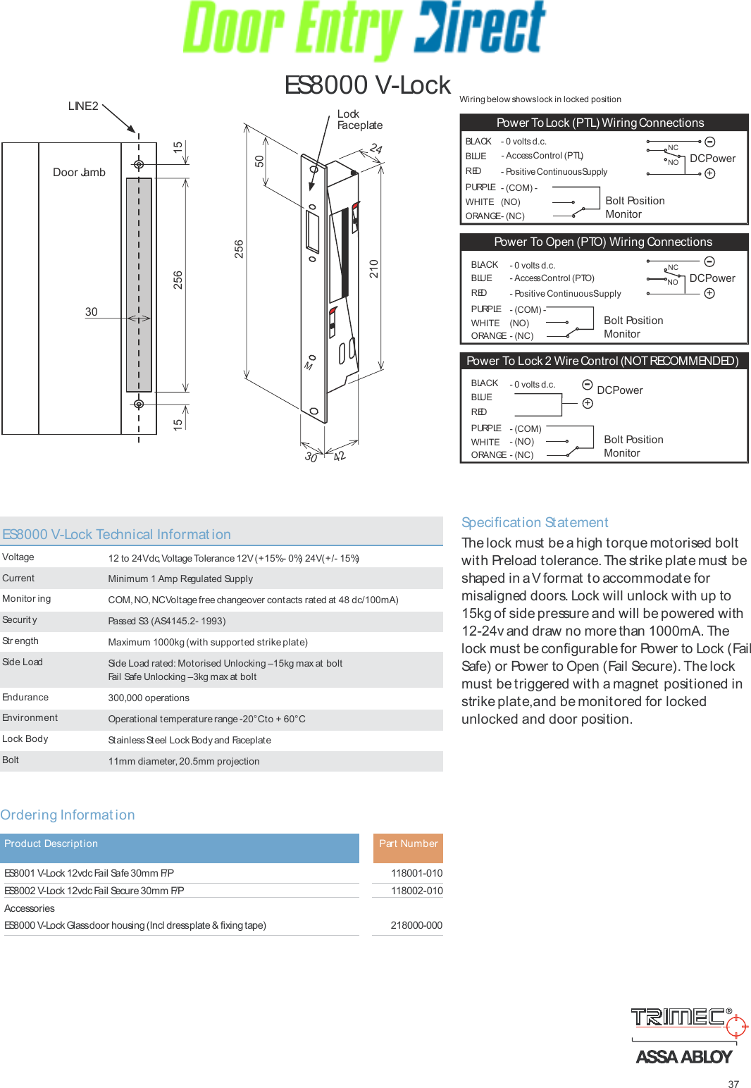 Page 2 of 2 - Trimec ES8000 Data Sheet