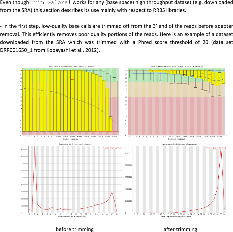 Trim Galore User Guide V0.4.0