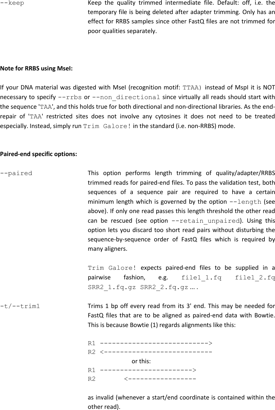 Page 8 of 12 - Trim Galore User Guide V0.4.0