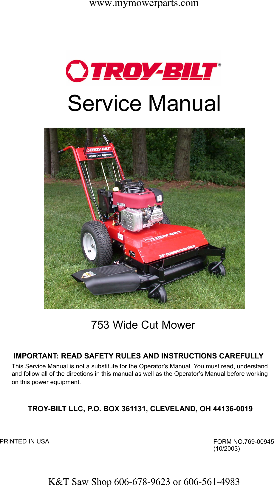 troy bilt 33 walk behind mower