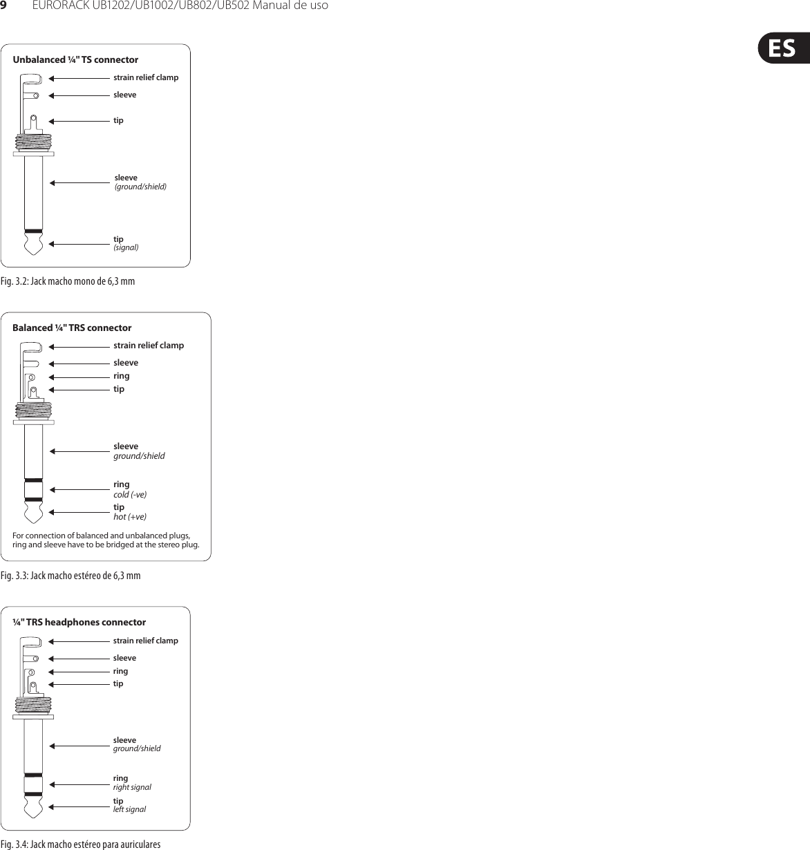 Page 9 of 12 - EURORACK UB1202 / UB1002 UB802 UB502 Behringer User Manual (Spanish) M ES