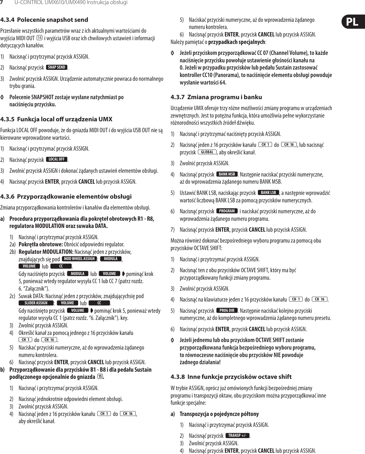 Page 7 of 11 - U-CONTROL UMX610/UMX490 Behringer UMX490 User Manual (Polish) UMX610 M PL