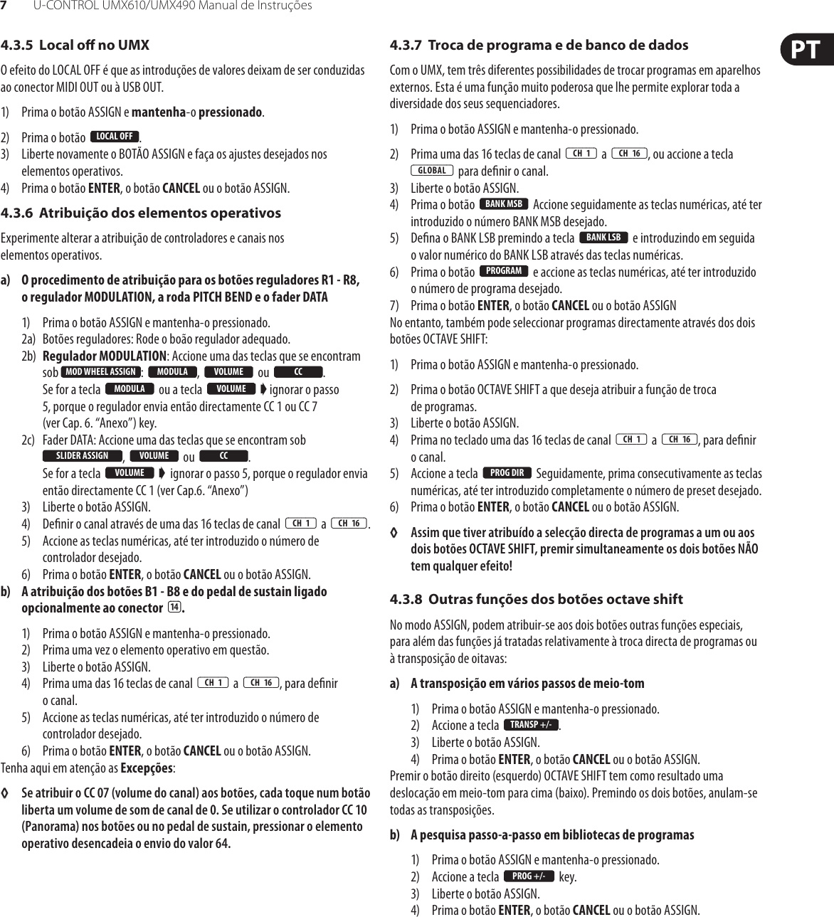 Page 7 of 10 - U-CONTROL UMX610/UMX490 Behringer UMX490 User Manual (Portuguese) UMX610 M PT