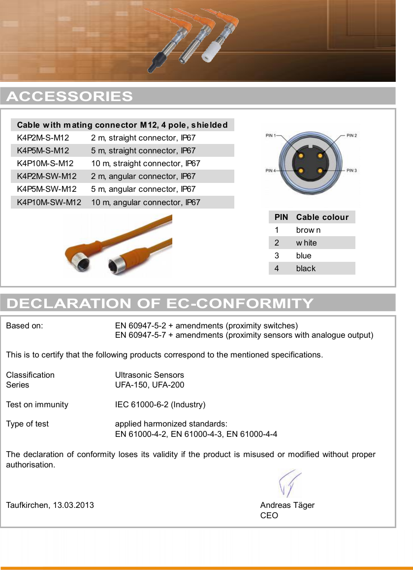 Page 8 of 8 - Installation Guide UFA-150, UFA-200 Ultrasonic-Sensor-UFA150-UFA200-Installation-Guide