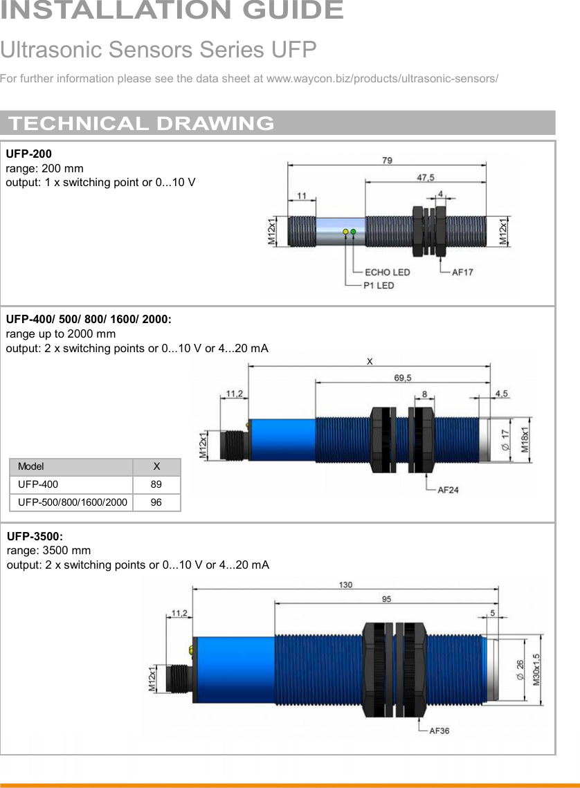 Page 2 of 8 - Installation Guide UFP Ultrasonic-Sensor-UFP-Installation-Guide