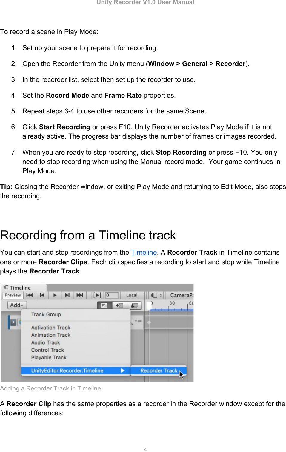 Page 4 of 12 - Unity Recorder V1User Manual