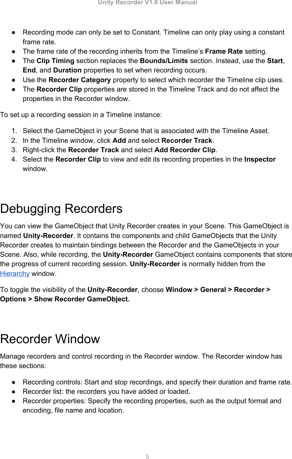 Page 5 of 12 - Unity Recorder V1User Manual
