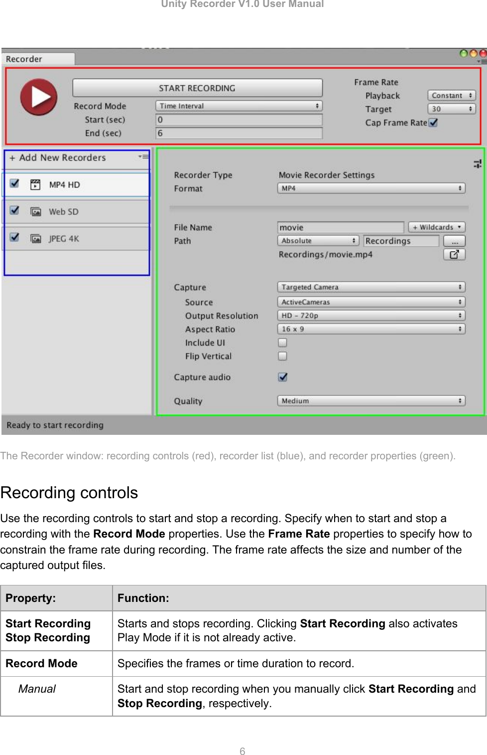 Page 6 of 12 - Unity Recorder V1User Manual