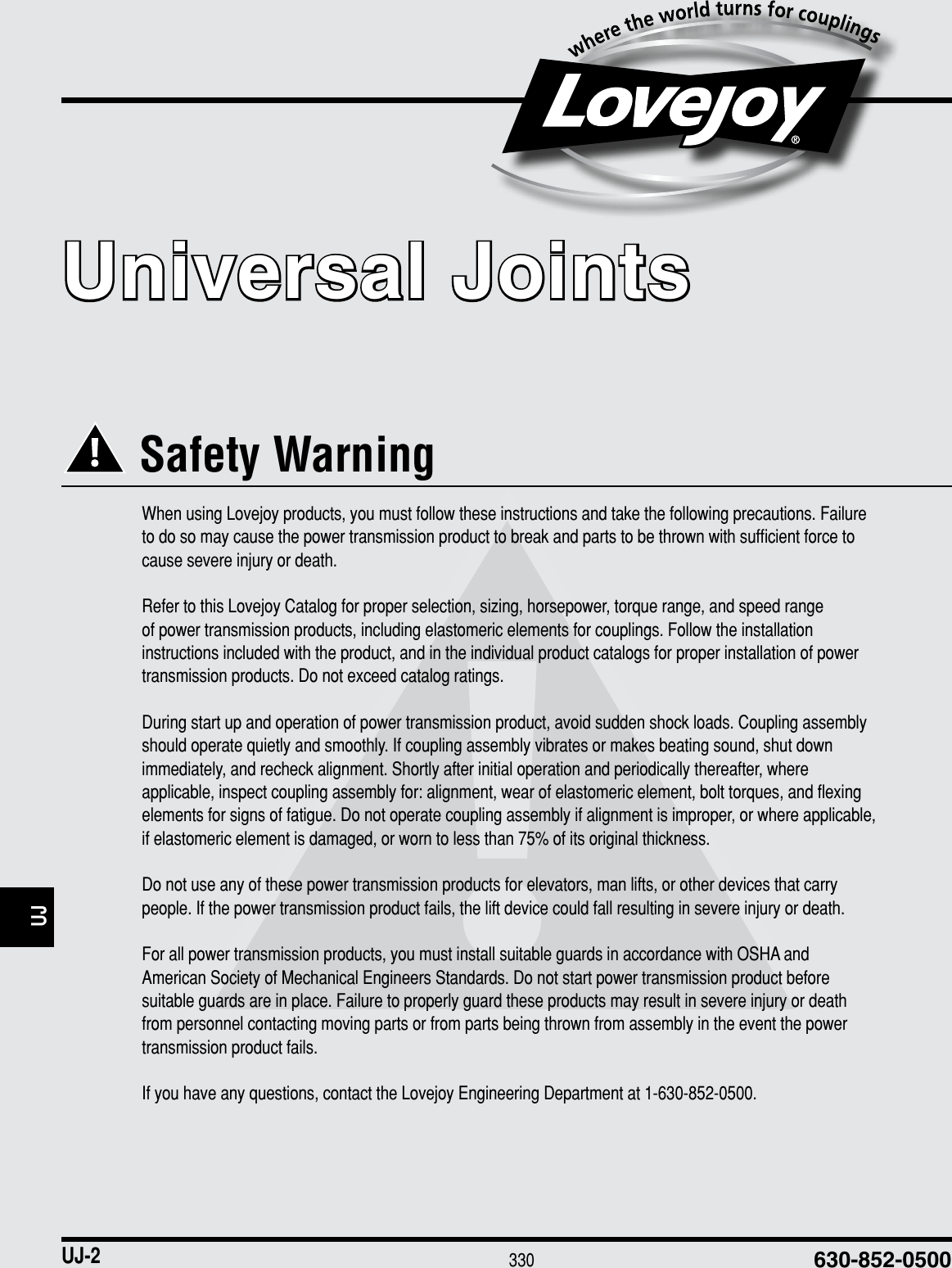 Universal Joints Catalog