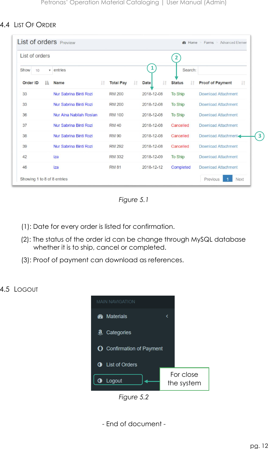 Page 12 of 12 - User Manual (Admin)