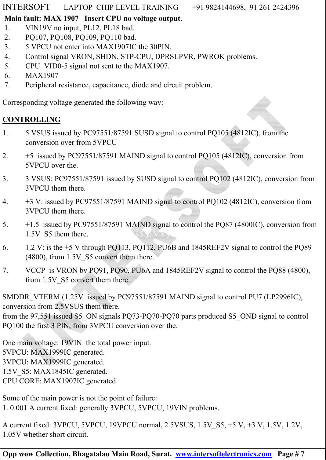 Page 7 of 10 - V2000 POWER ON SEQUENCE STEP WISE  NOTES