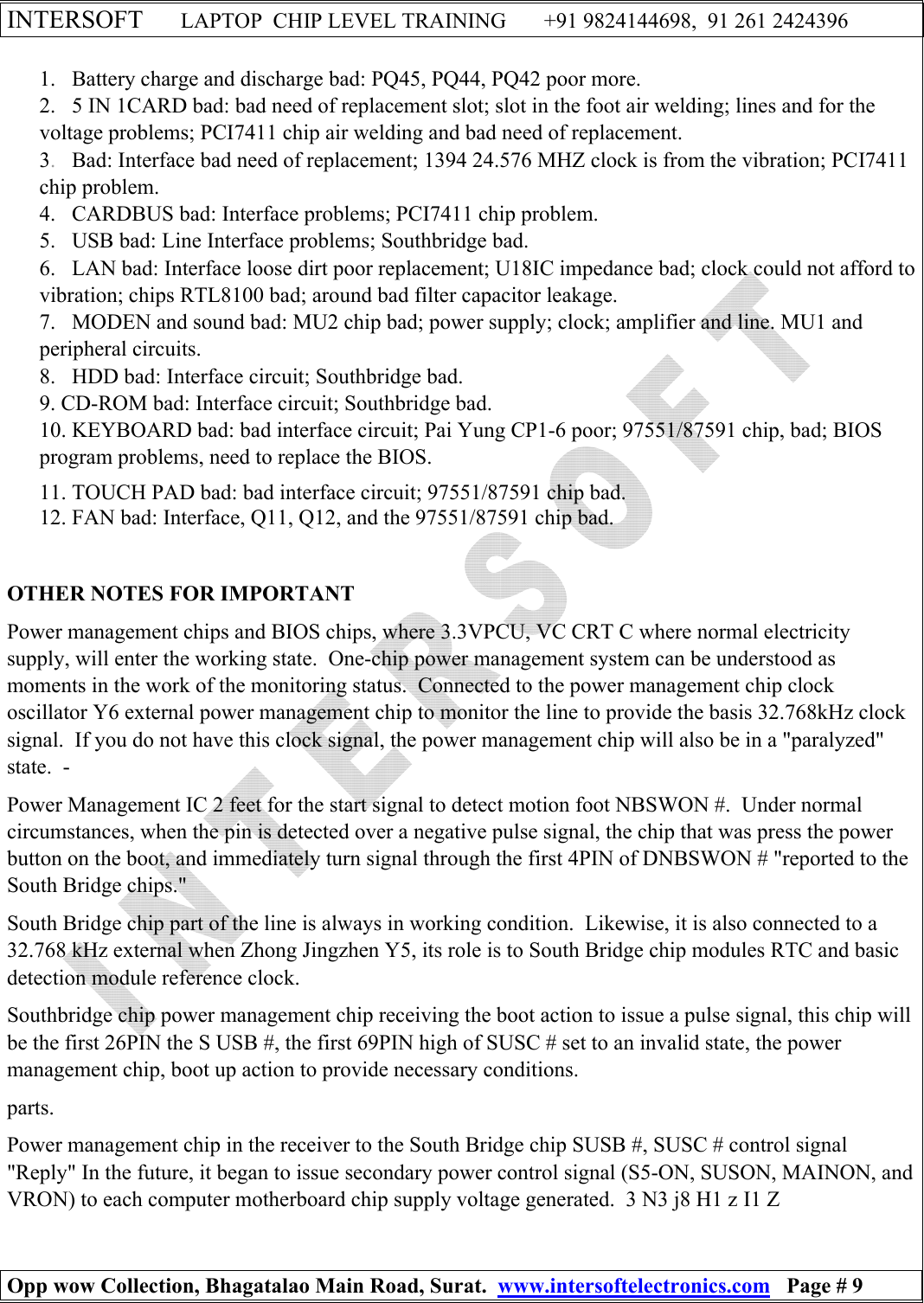 Page 9 of 10 - V2000 POWER ON SEQUENCE STEP WISE  NOTES