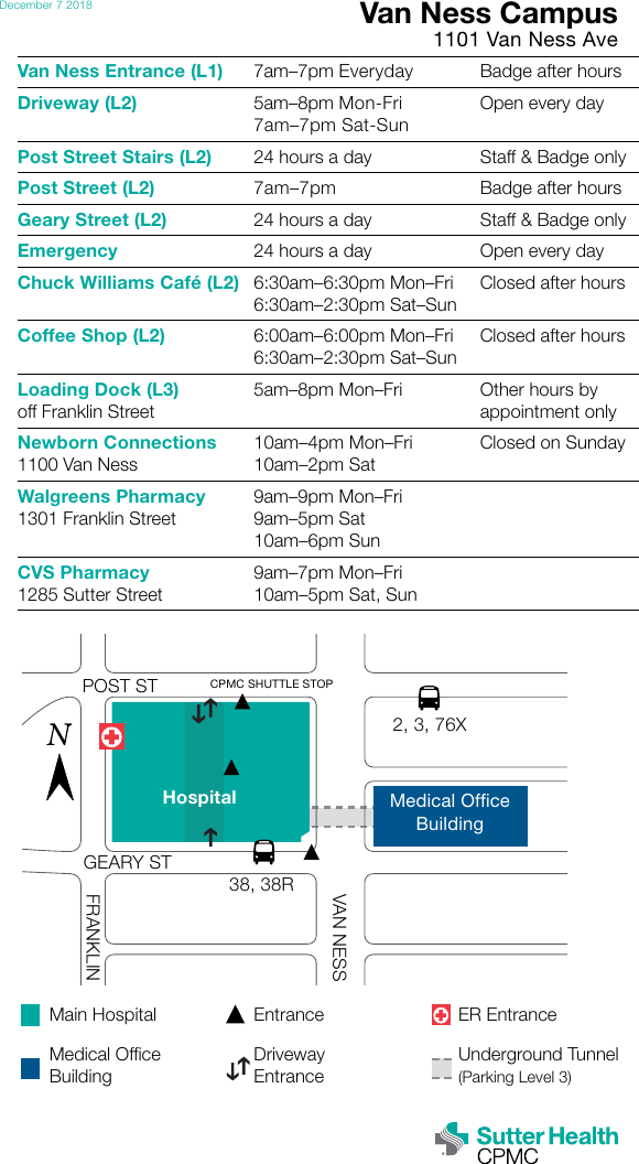 Page 1 of 11 - Sutter Health CPMC Van Ness Hospital Pocket Guide VNC Digital V02