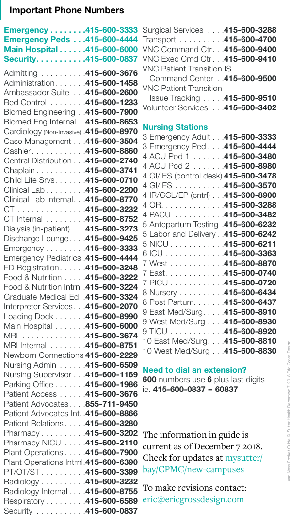 Page 11 of 11 - Sutter Health CPMC Van Ness Hospital Pocket Guide VNC Digital V02