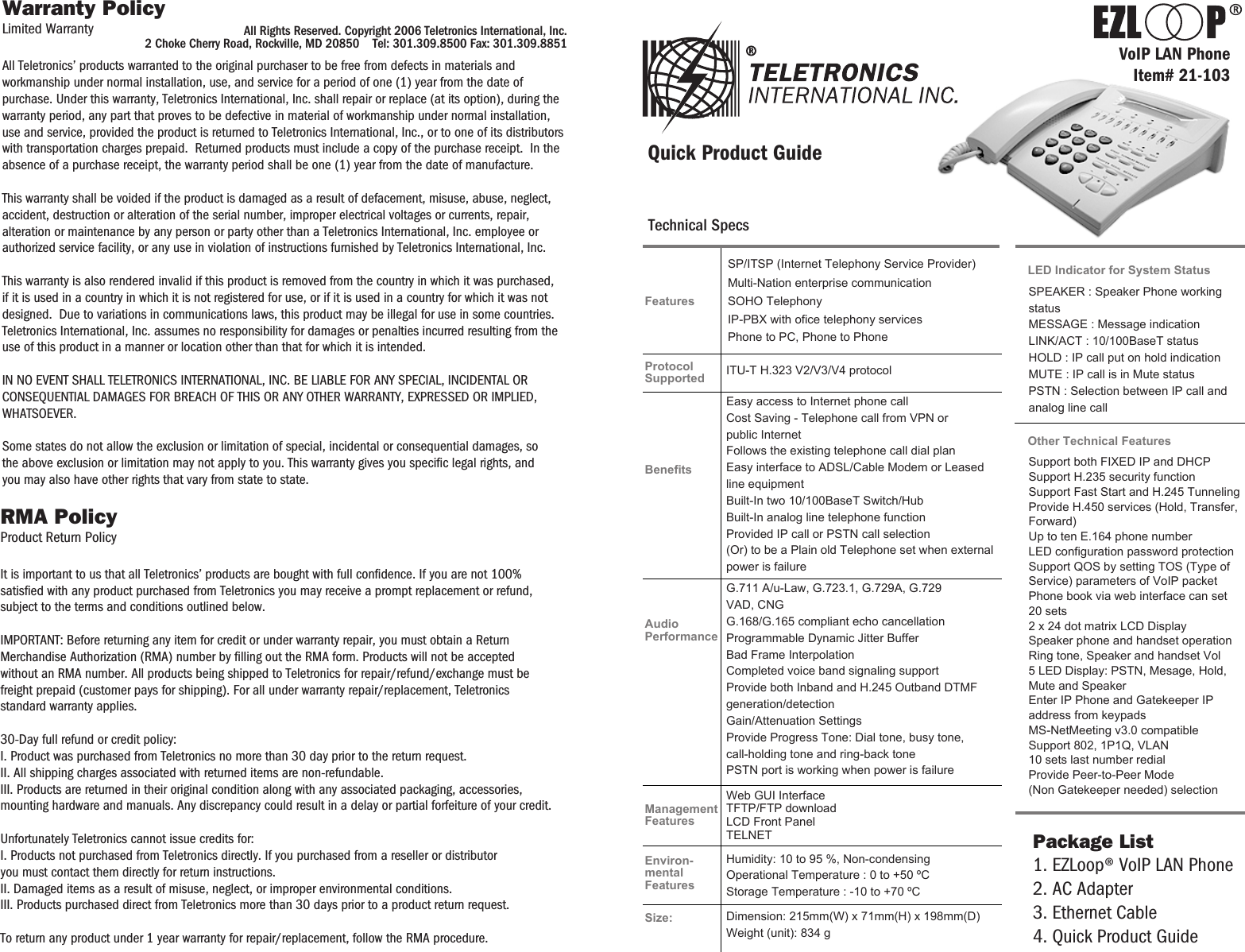 Page 1 of 2 - Voiplan1 Quick Guide LANPhone VOIPLANquickguide