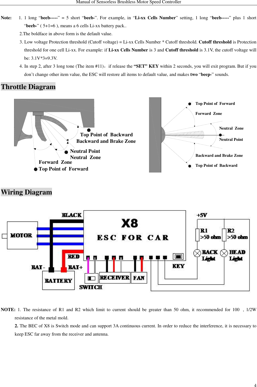 Page 4 of 4 - VRX-1E X8 ESC Manual