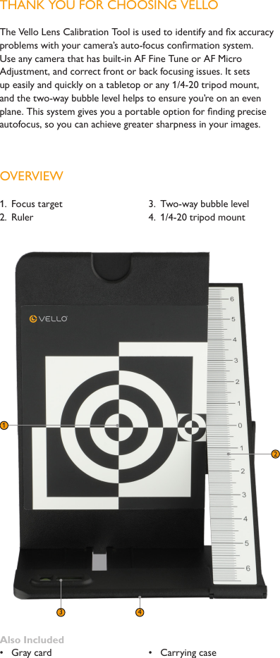 Page 2 of 4 - Vello Lens-2020 Lens Calibration Tool User Manual