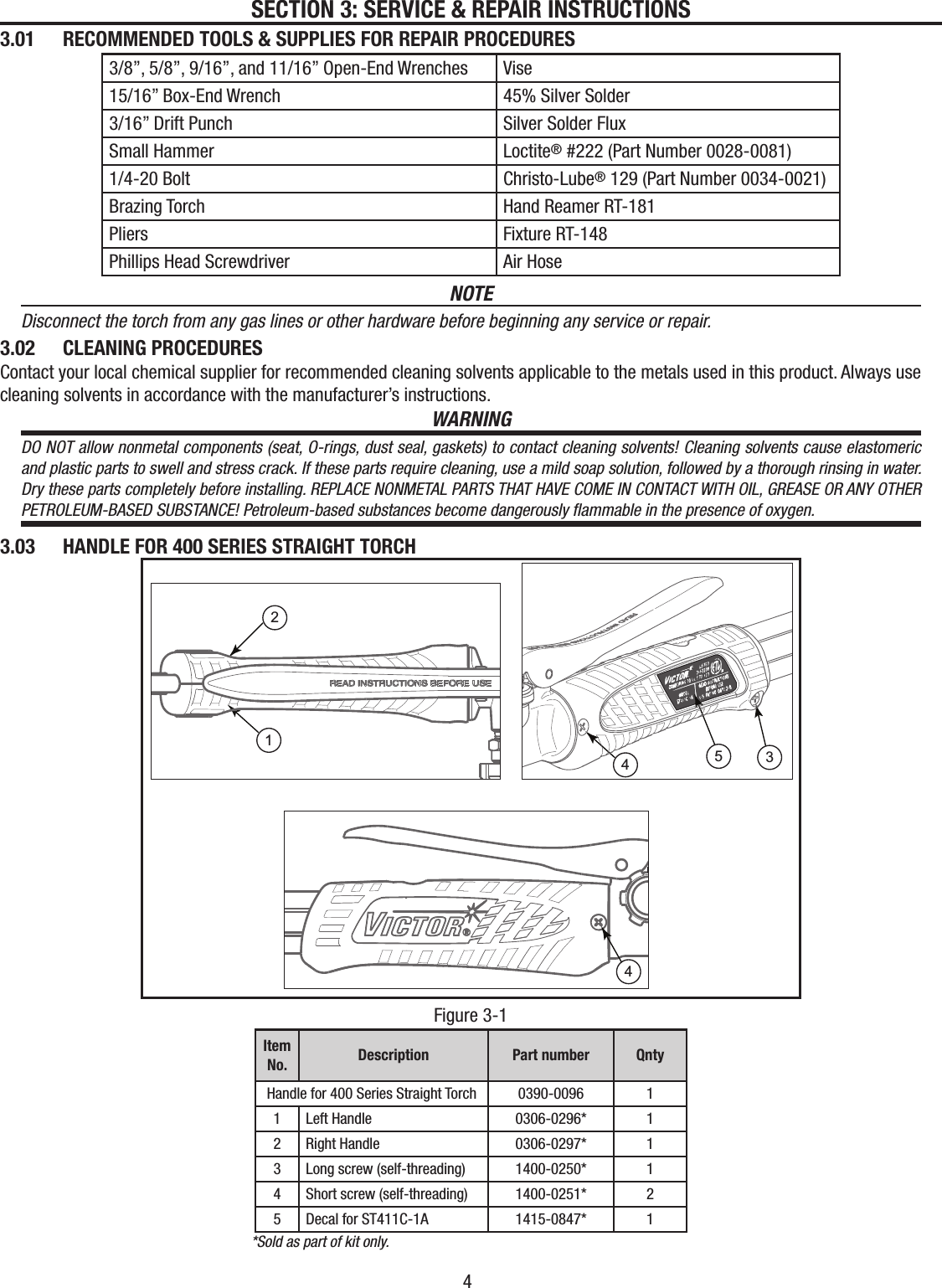 Page 4 of 12 - Victor-ST411C-1A-Acetylene-Torch-Manual