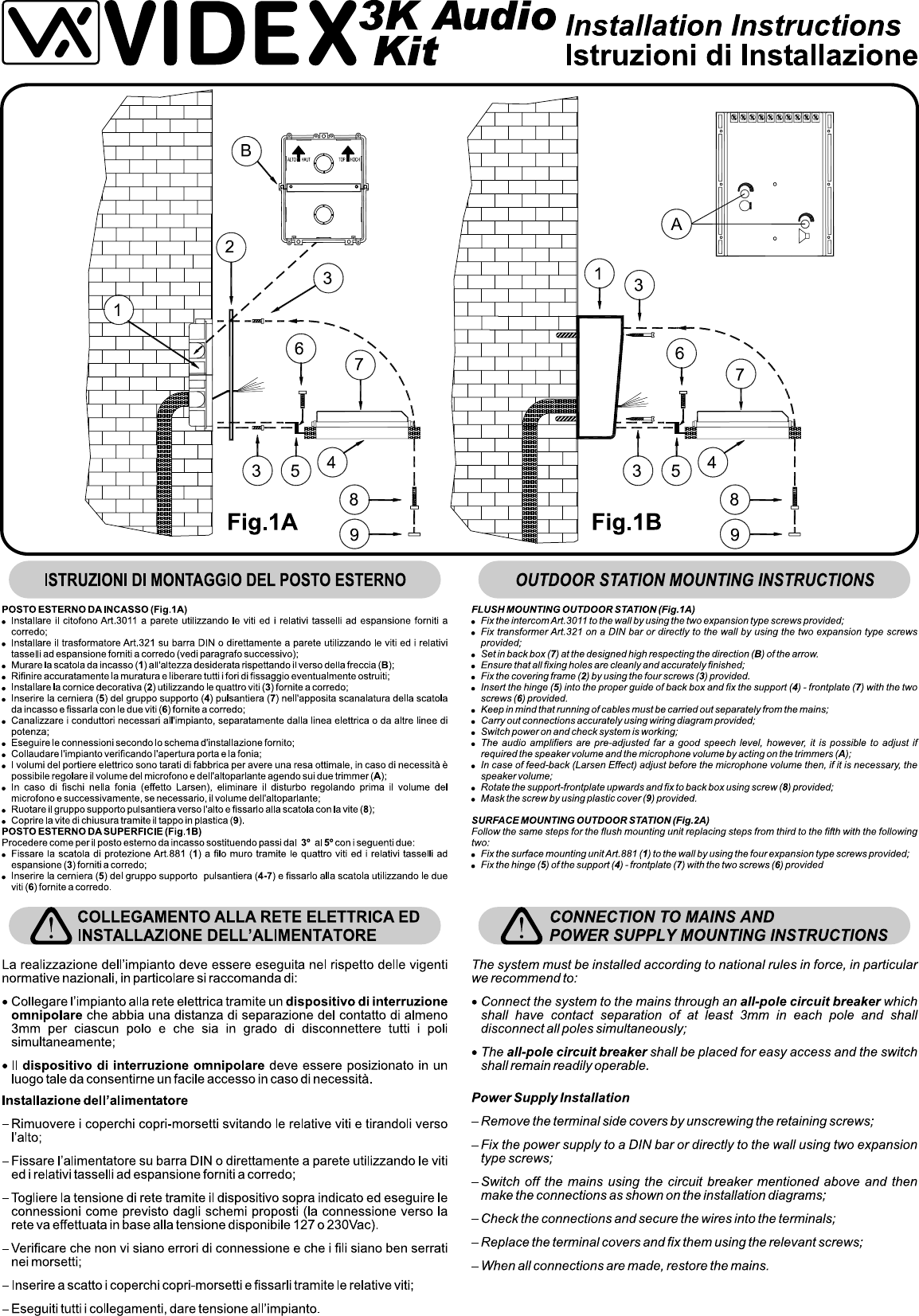 Page 1 of 3 - 3K13K2 Videx-3K-series-Kit-Manual