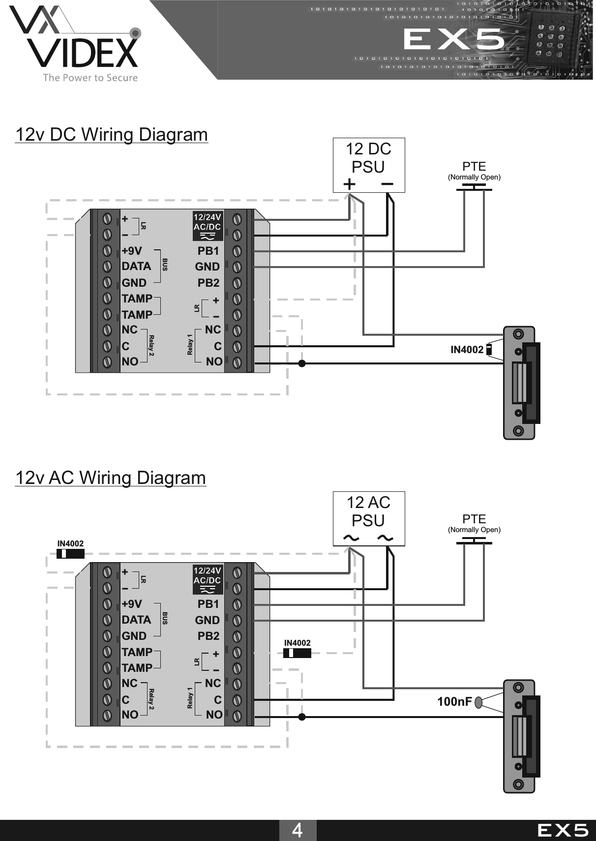 Page 4 of 8 - EX5 Videx Keypad Technical Manual