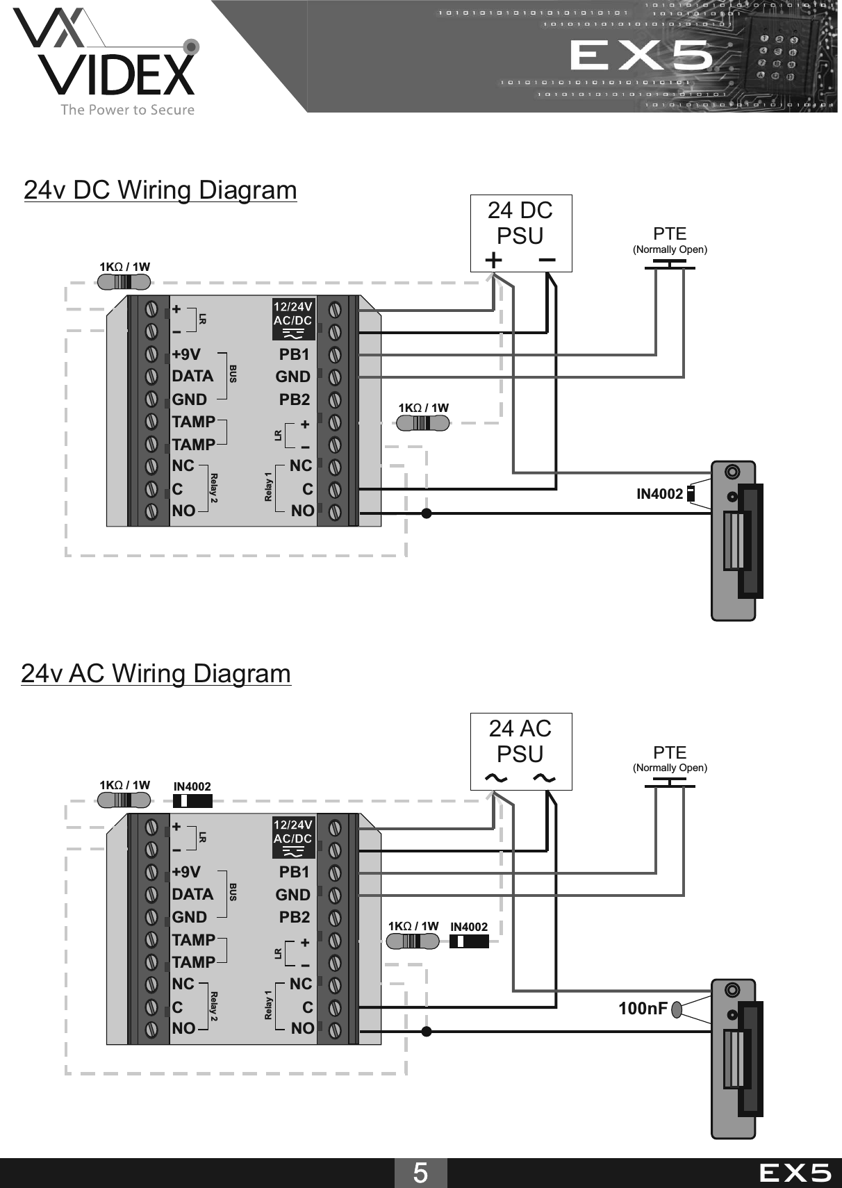 Page 5 of 8 - EX5 Videx Keypad Technical Manual