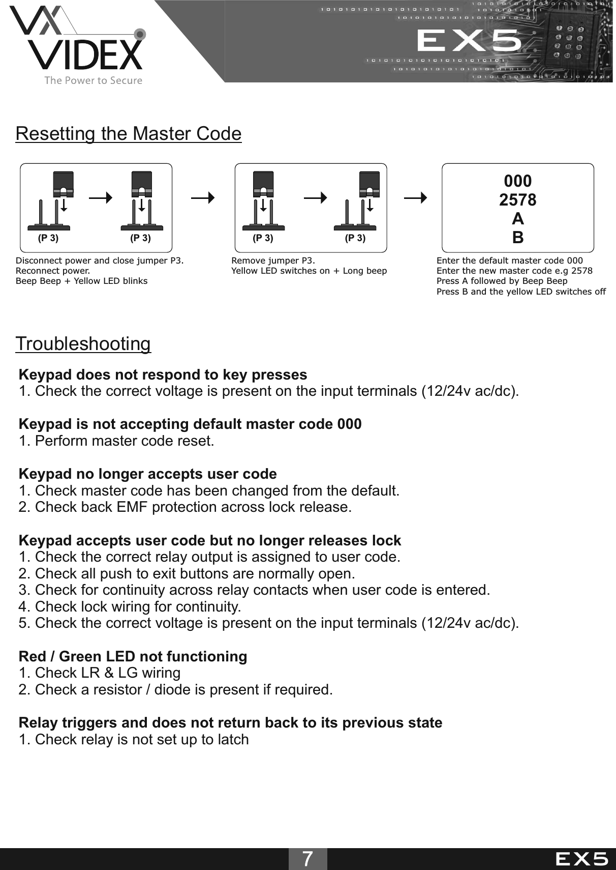 Page 7 of 8 - EX5 Videx Keypad Technical Manual