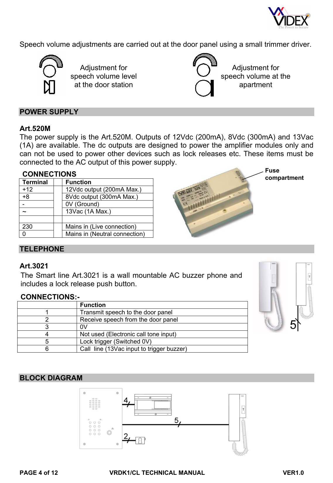 Page 4 of 12 - VRDK1CLManual Videx-VRDK1CL-Manual-with-codelock