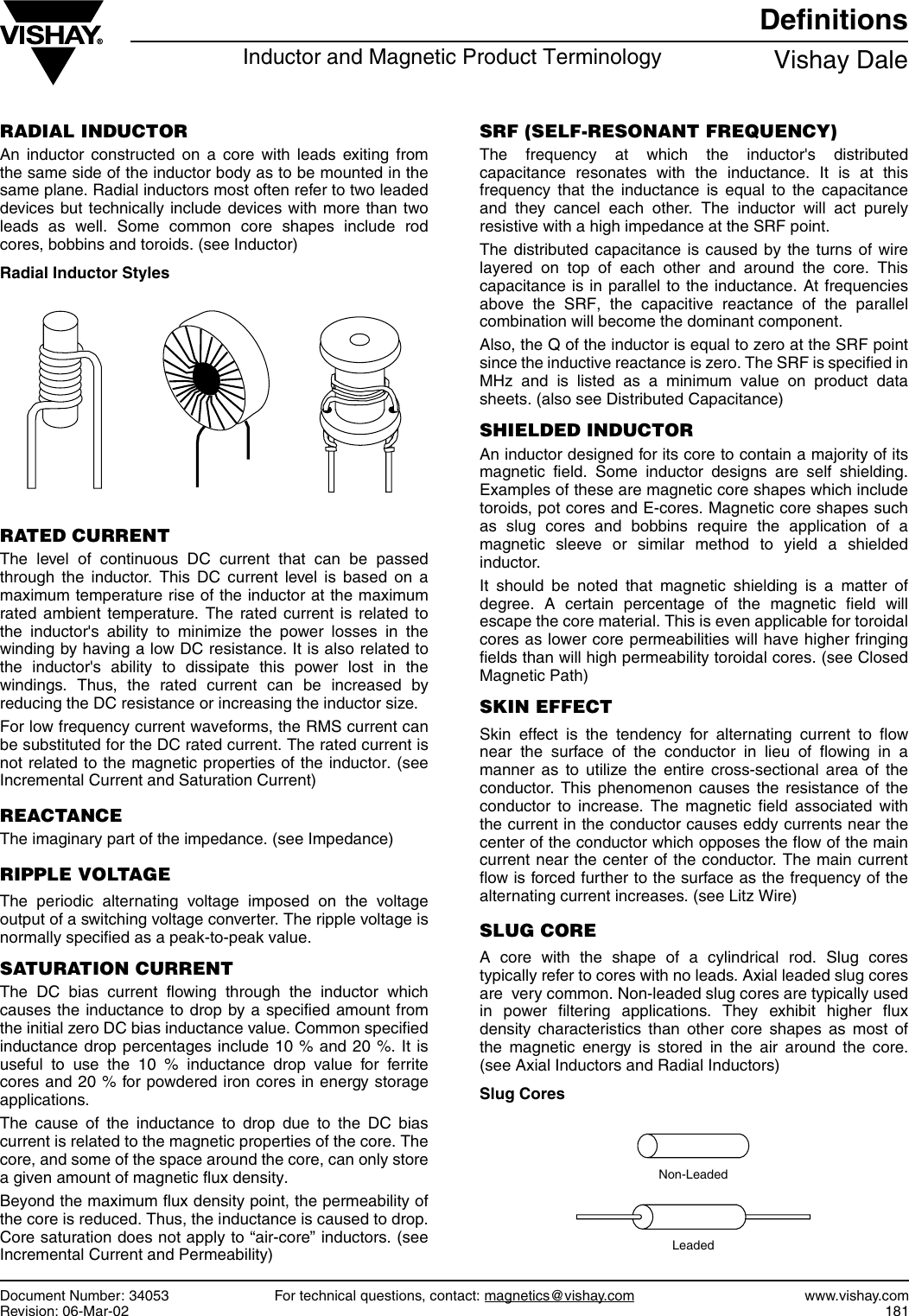 Vishay Inductor Guide