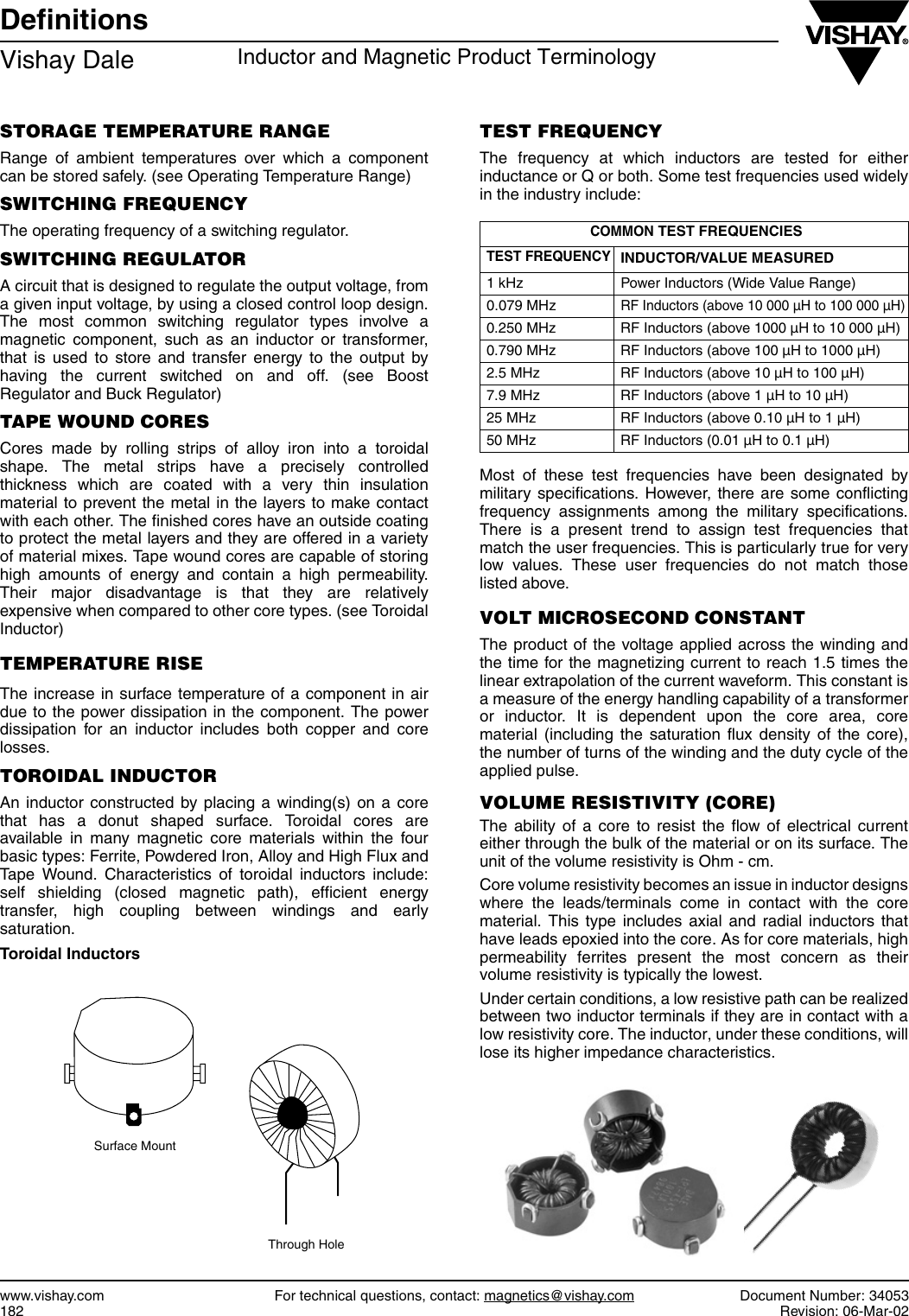 Vishay Inductor Guide