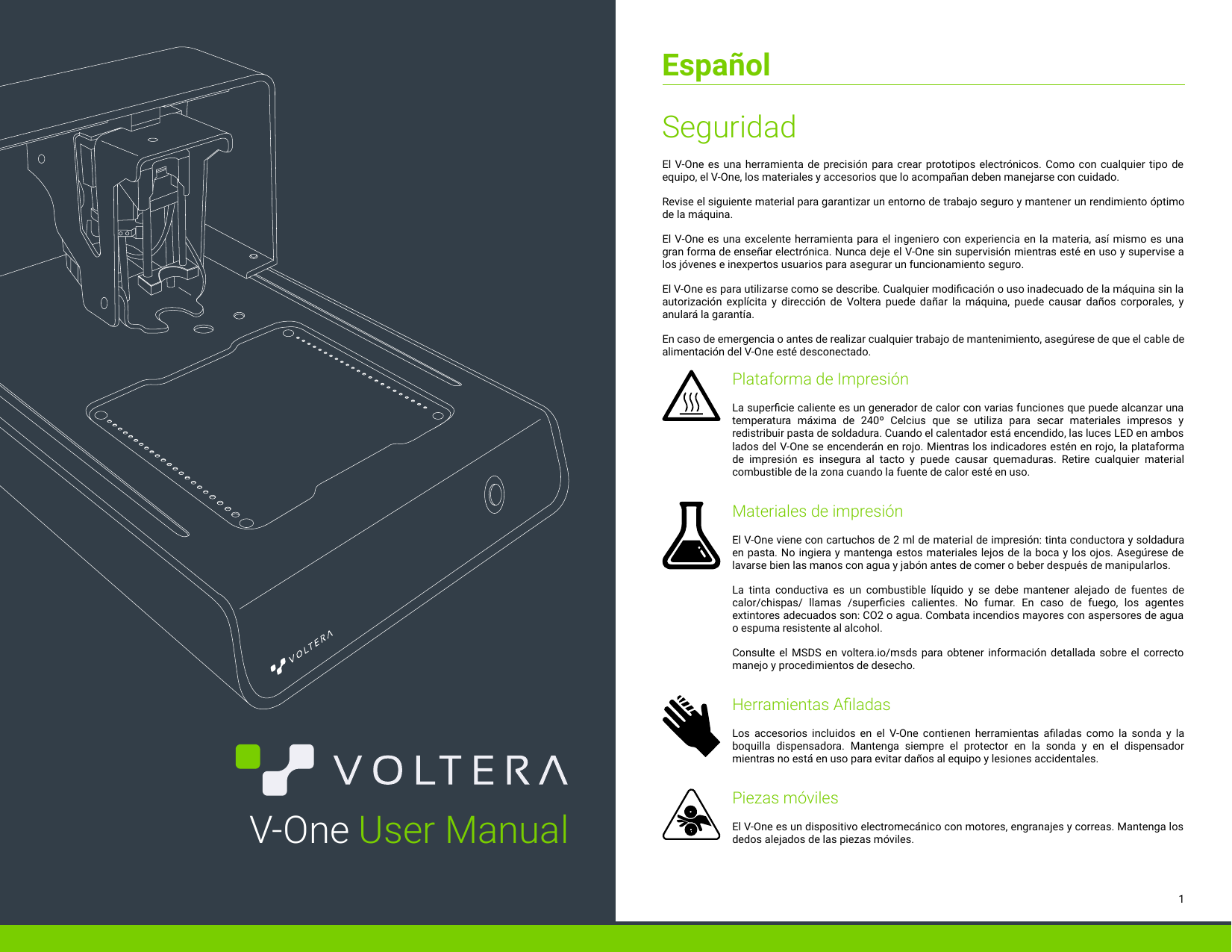 Page 1 of 4 - Voltera V-One Manual [Spanish]