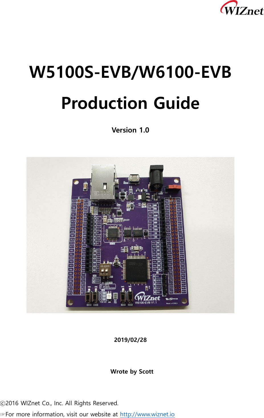 Page 1 of 11 - W5100S W6100-EVB Production Guide V100 190228