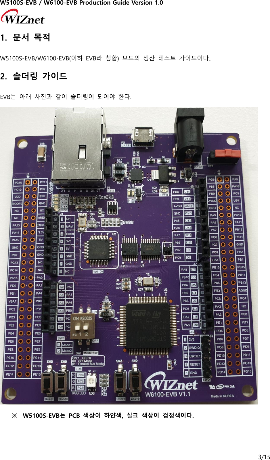 Page 3 of 11 - W5100S W6100-EVB Production Guide V100 190228