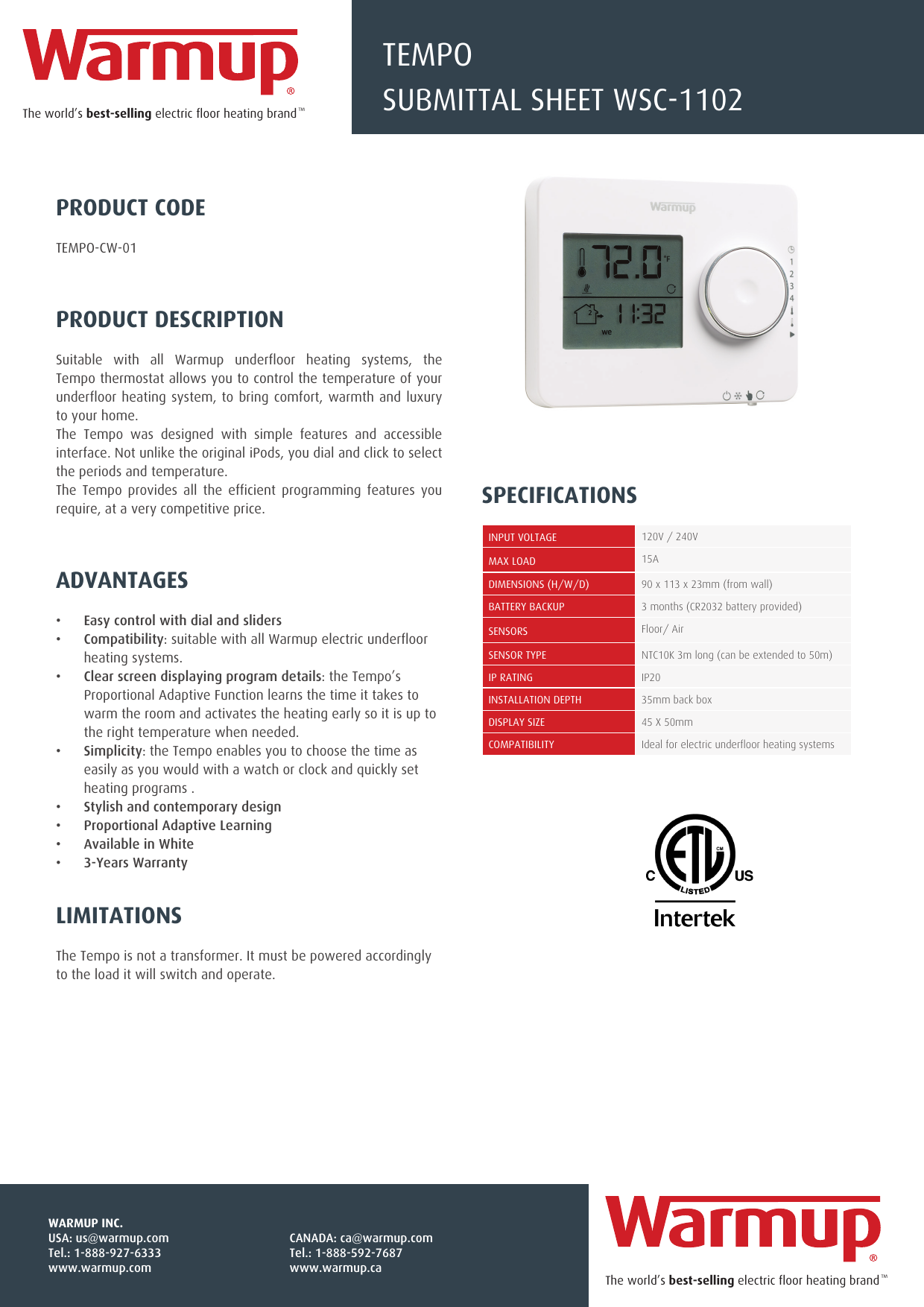 Page 1 of 3 - WSC-1102 Submittal-sheet Tempothermostat-1