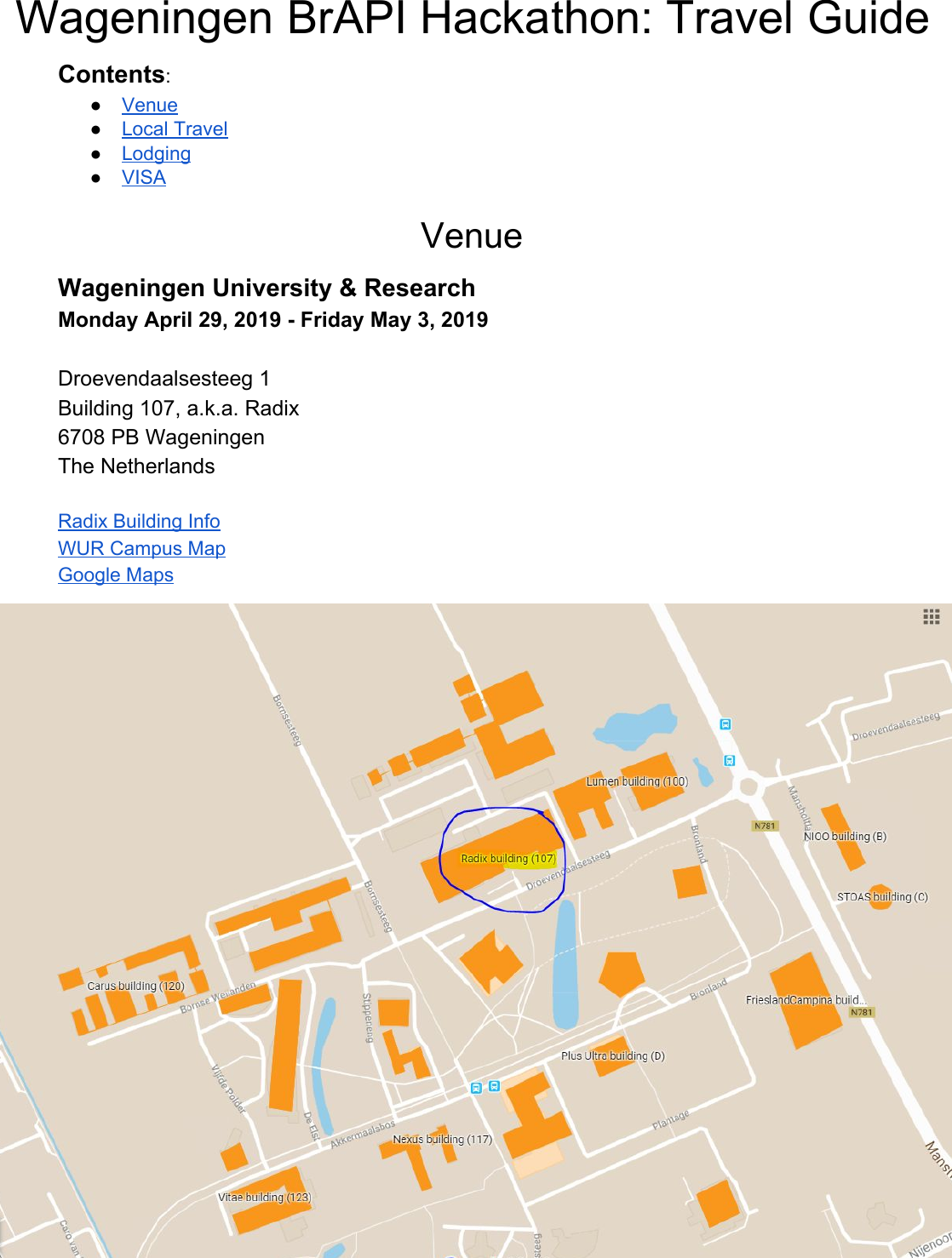 Page 1 of 3 - Wageningen Hackathon Travel Guide