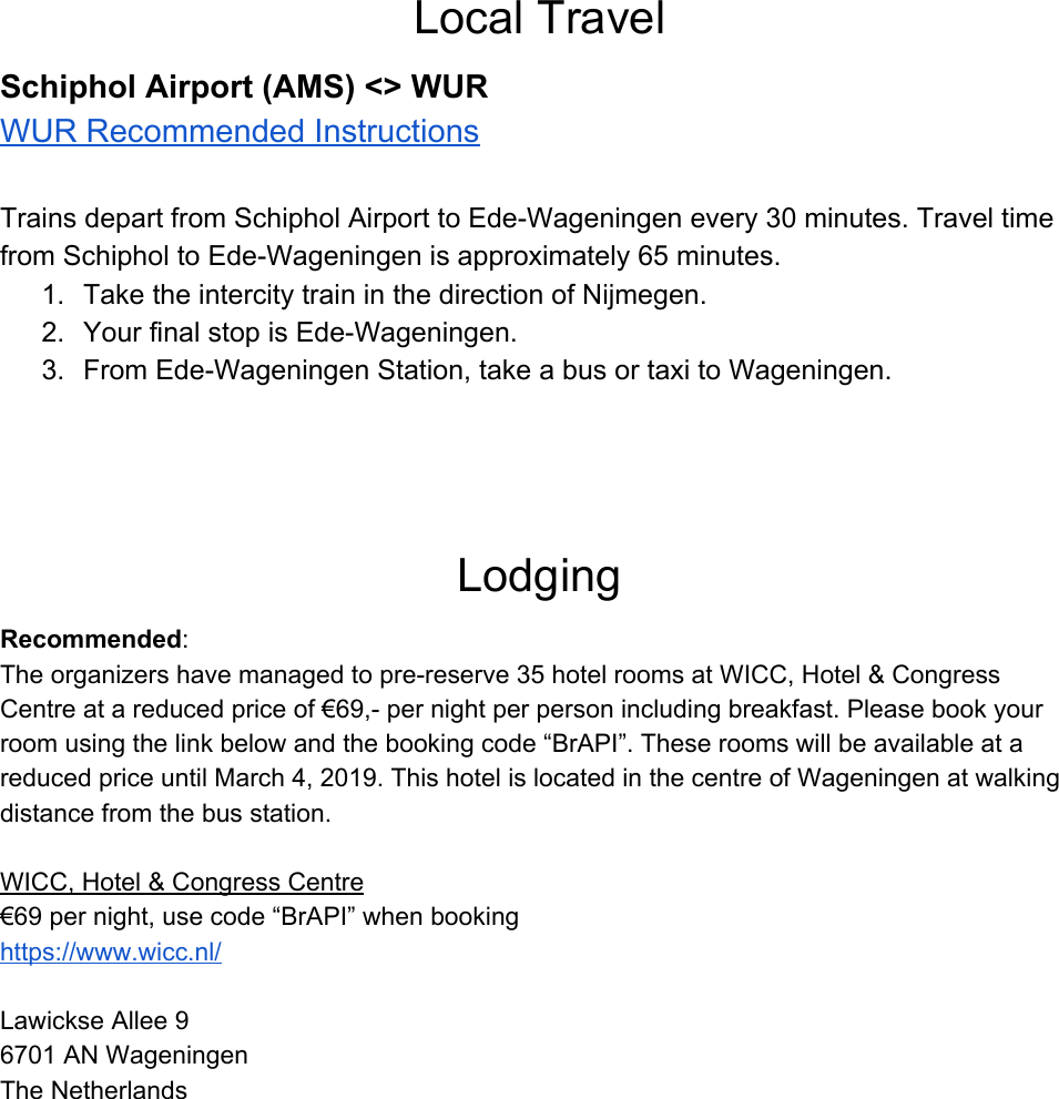 Page 2 of 3 - Wageningen Hackathon Travel Guide