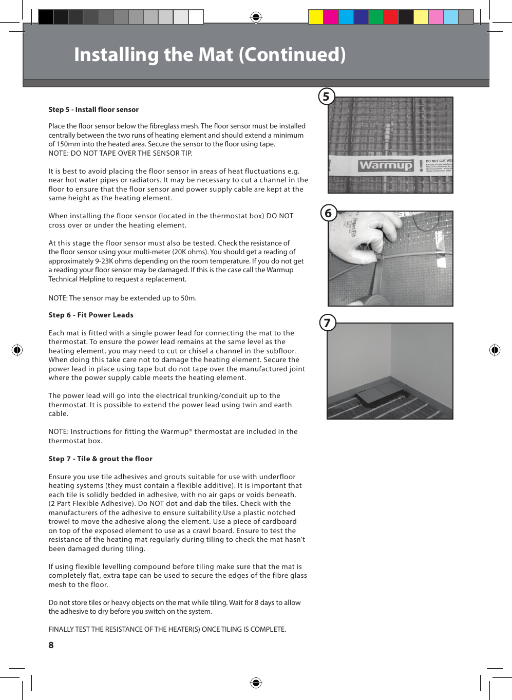 Page 8 of 12 - Warmup-Sticky Mat-Installation-Manual