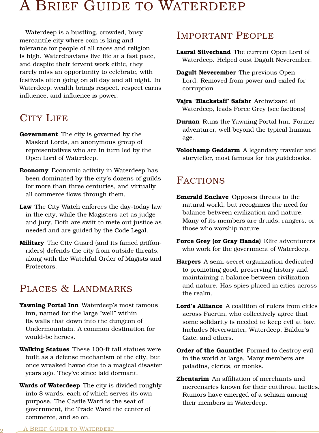 Page 2 of 4 - Waterdeep Dragon Heist - Player Guide