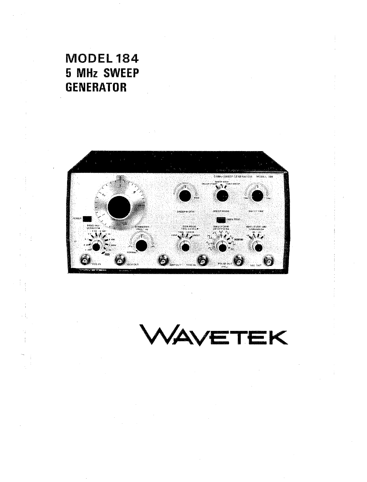 WAVETEK 39A  Arbitrary Waveform Generator Manual 2vol 