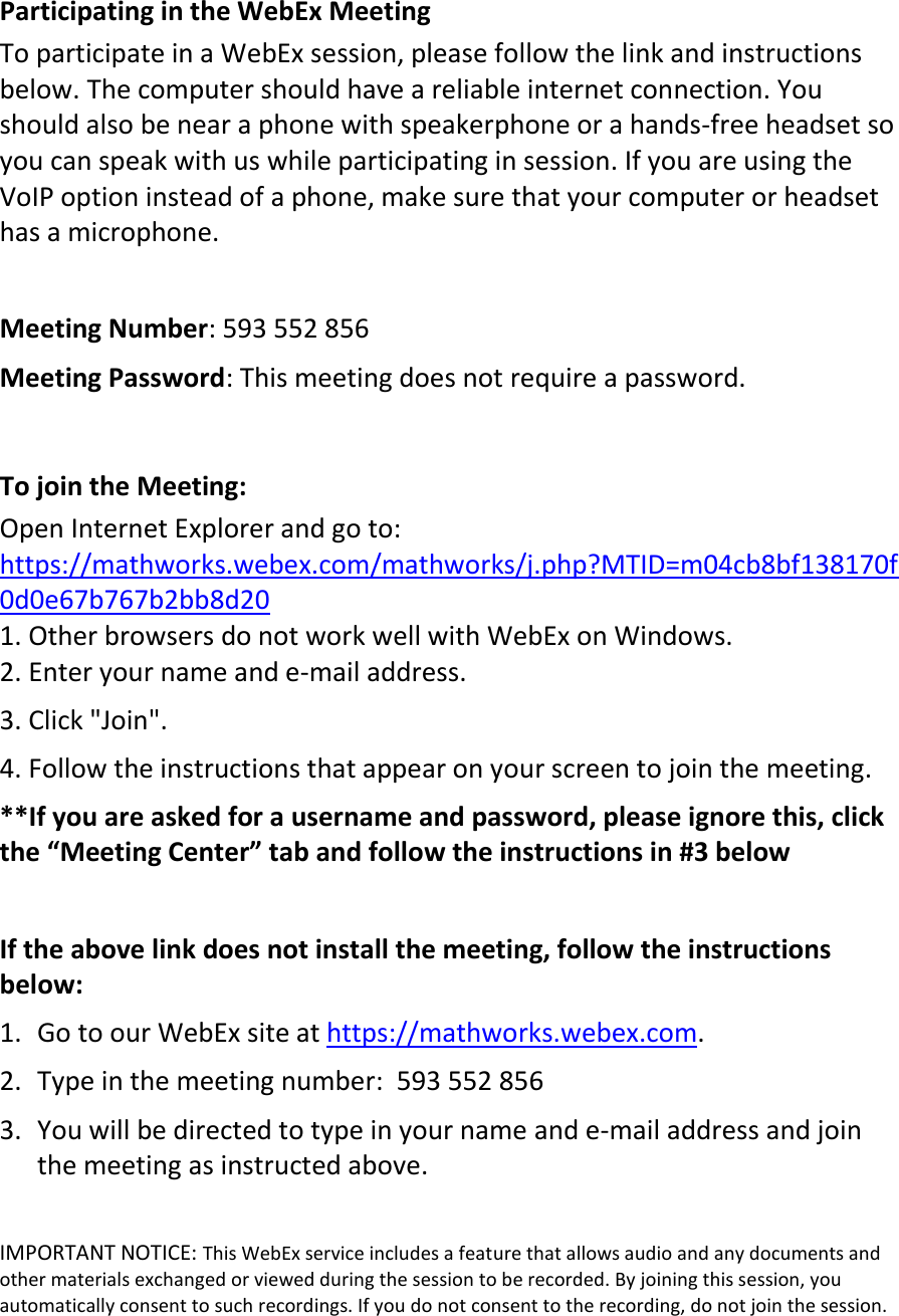 Page 1 of 1 - WebEx Instructions For The Participant Web Ex Luca