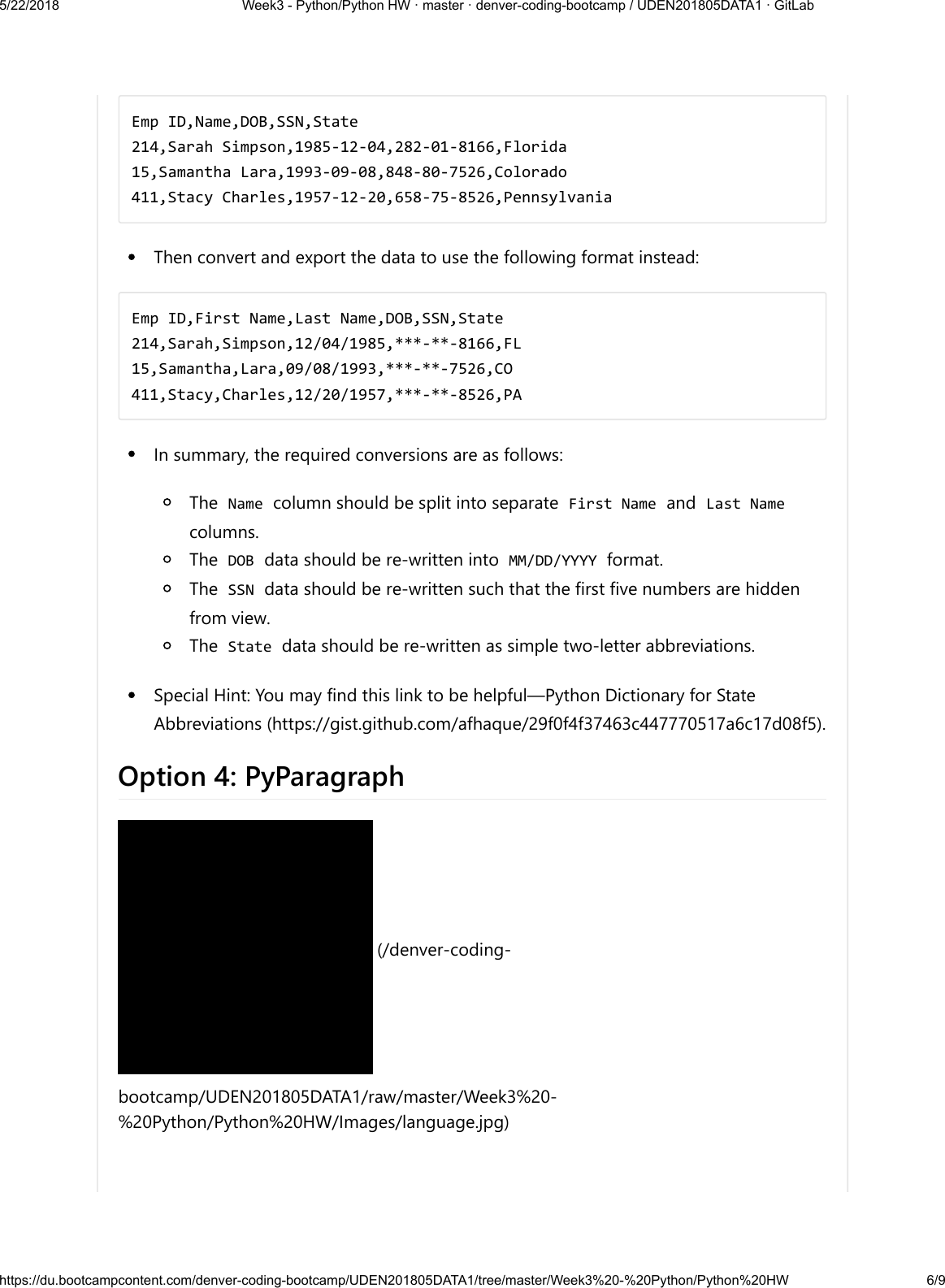 Page 6 of 9 - Week 3 Python HW Instructions