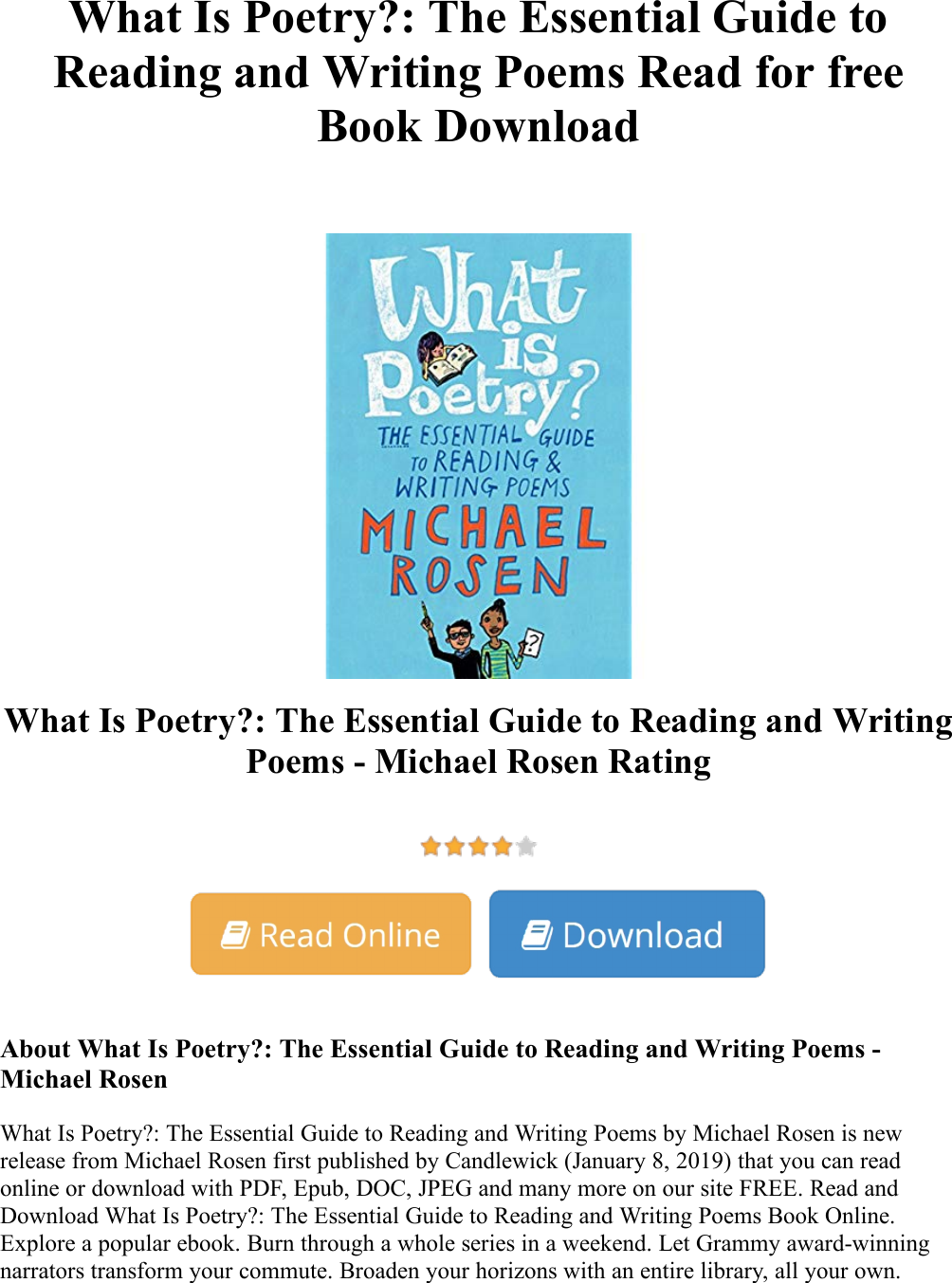 Page 1 of 2 - What Is Poetry?: The Essential Guide To Reading And Writing Poems - Michael Rosen Read For Free Book  What-Is-Poetry-The-Essential-Guide-to-Reading-and-Writing-Poems