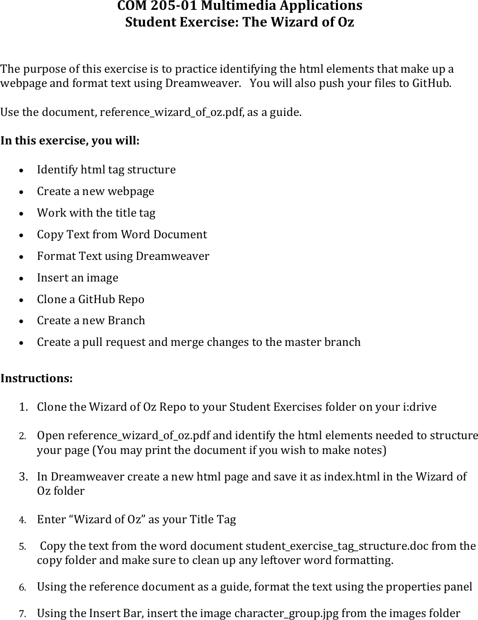 Wizard Of Oz Exercise Instructions