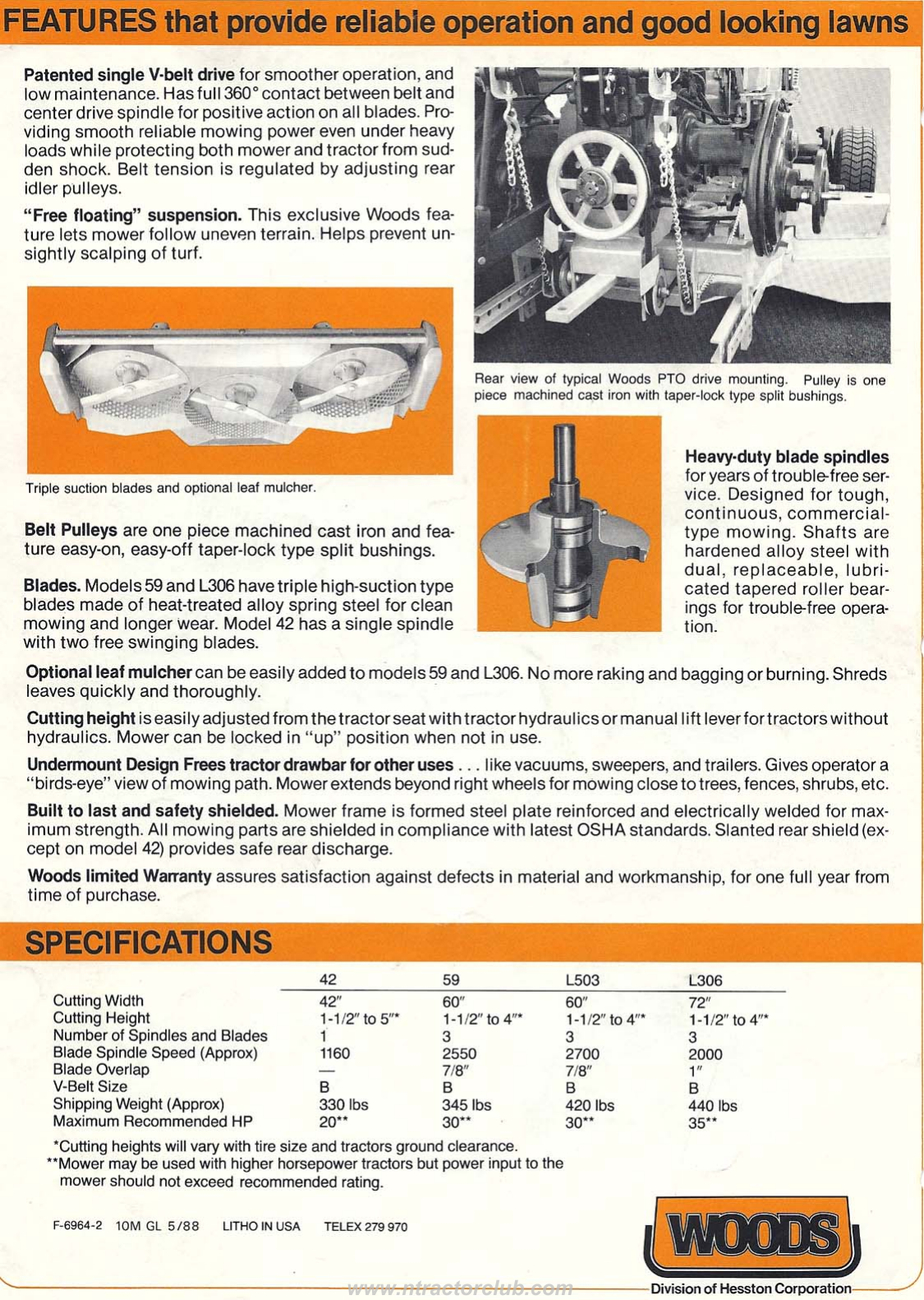 Page 6 of 6 - Woods Undermount Mowers For 'Vintage' Tractors  !! Vintage - Ad Brochure