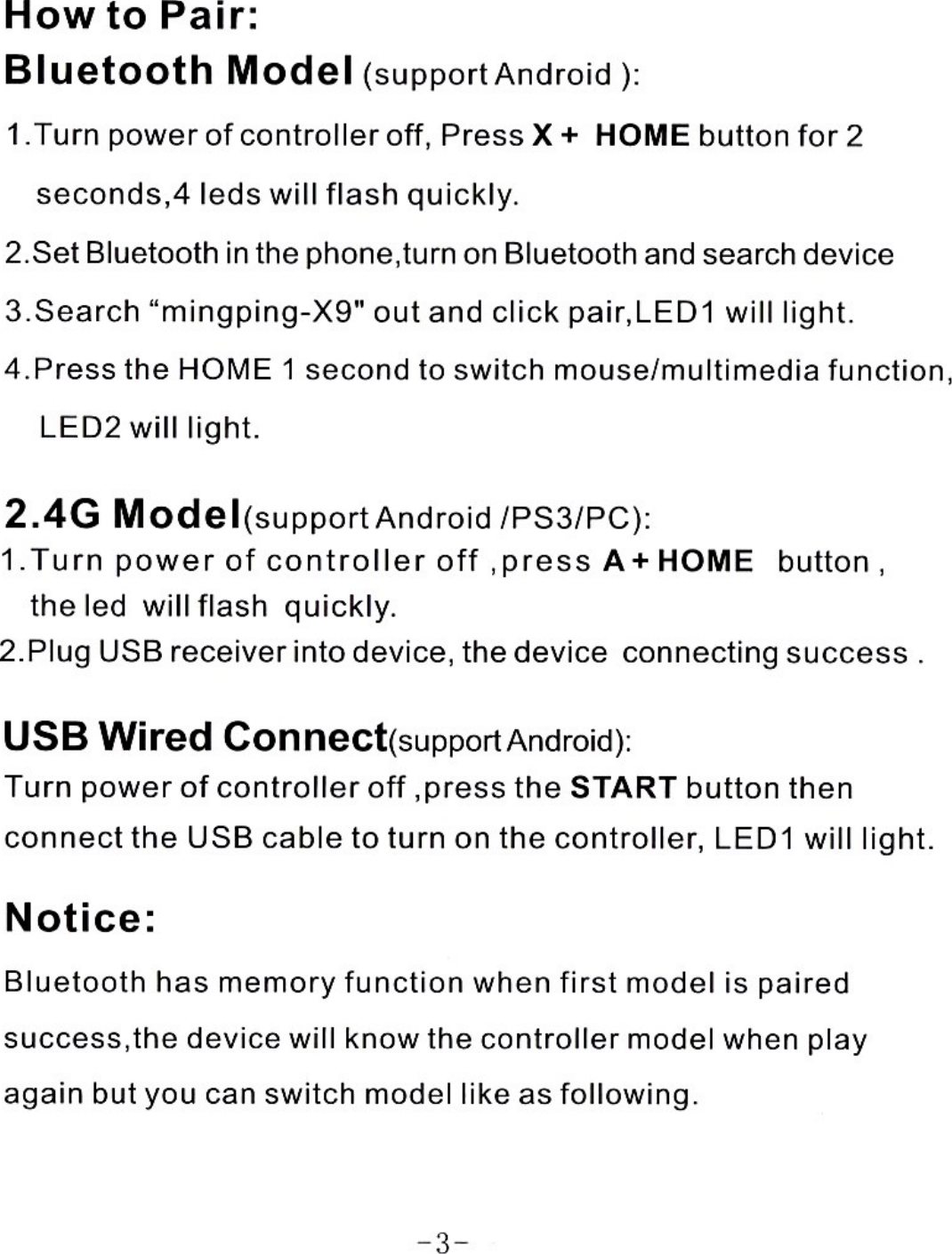 Page 4 of 7 - X9 Gamepad User Manual - ME TV Solutions