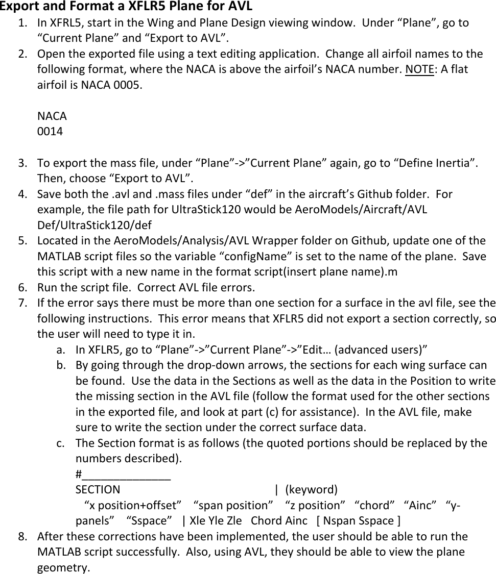 Page 1 of 1 - XFLR5 To AVL Instructions